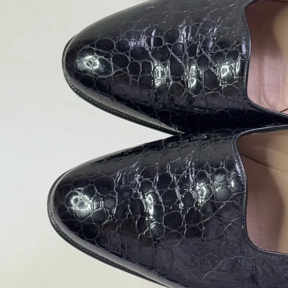 SALVATORE FERRAGAMO CROCODILE PENNY LOAFERS Size 8