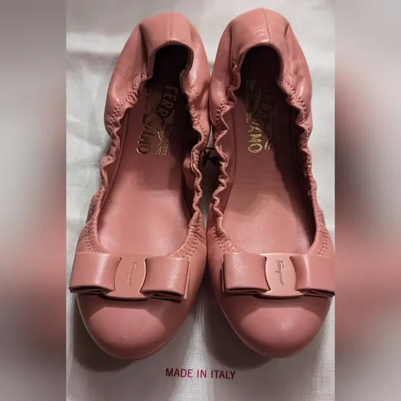 SALVATORE FERRAGAMO Lizinka Women's Desert Rose‎ Ballet Flat