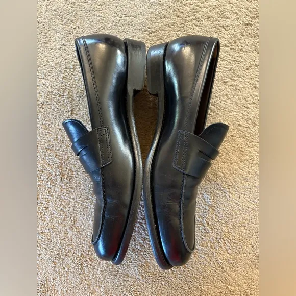 Salvatore Ferragamo Tramezza Black Leather Penny Loafers men’s Size 12D