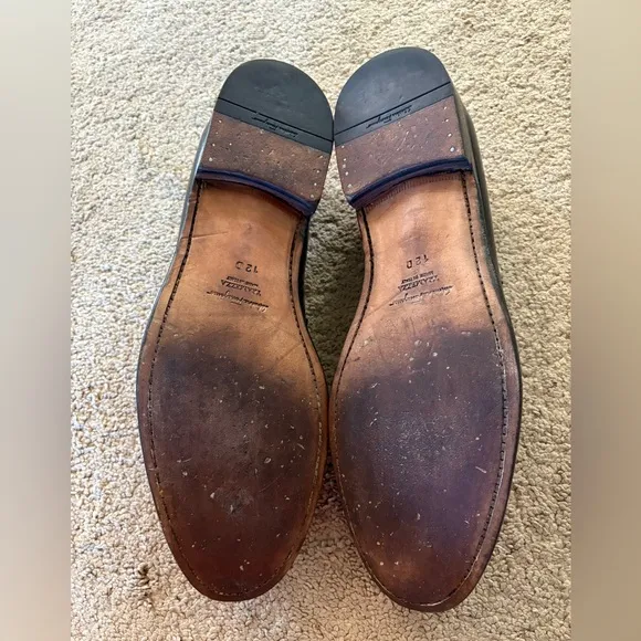 Salvatore Ferragamo Tramezza Black Leather Penny Loafers men’s Size 12D
