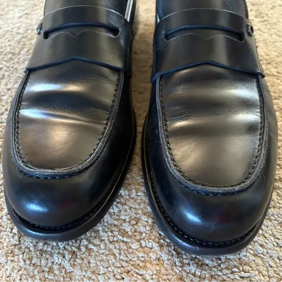 Salvatore Ferragamo Tramezza Black Leather Penny Loafers men’s Size 12D