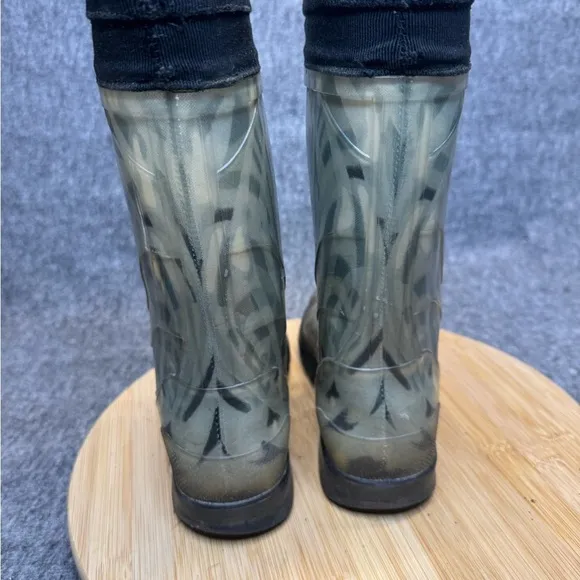 Salvatore Ferragamo Women’s Mid Calf Rubber Rain Boots Size 7 Made In Italy