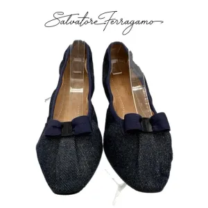 Salvatore Ferragamo Women's My Joy Denim Ballet Flats - Size 39 EU