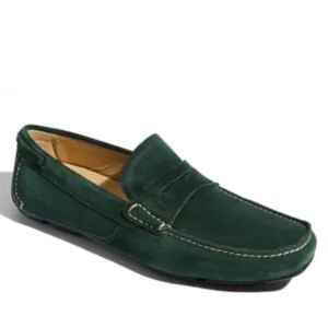 Salvatore Ferragamo Billy 2 Green Suede Driving Loafers Sz 9