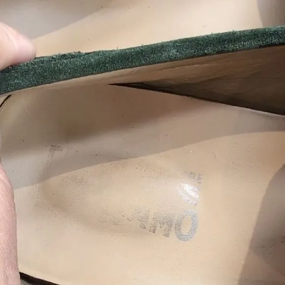 Salvatore Ferragamo Billy 2 Green Suede Driving Loafers Sz 9