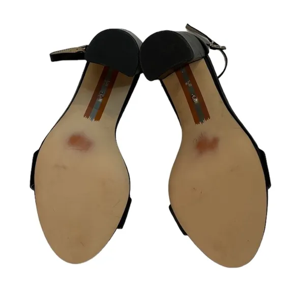 Sam Edelman Black Yaro Ankle Strap Block Heel Sandal Size 9W