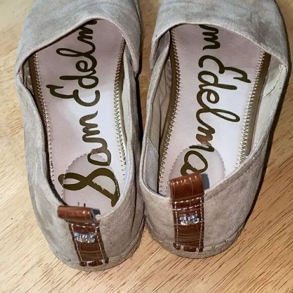Sam Edelman Carrin Platform Espadrilles tan suede leather 7.5W