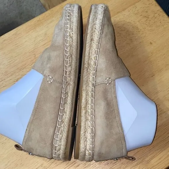 Sam Edelman Carrin Platform Espadrilles tan suede leather 7.5W