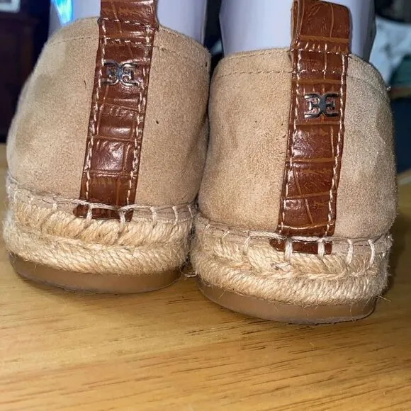 Sam Edelman Carrin Platform Espadrilles tan suede leather 7.5W