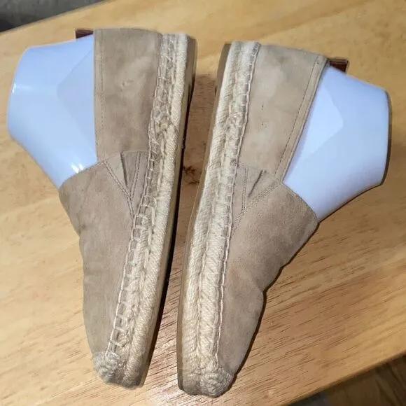 Sam Edelman Carrin Platform Espadrilles tan suede leather 7.5W