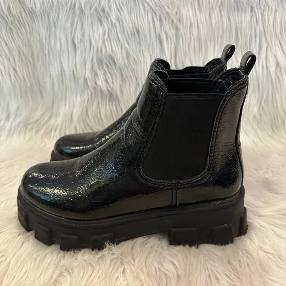 Sam Edelman Circus Darielle Ankle Boots Leather Chunky Lug Sole Platform Black