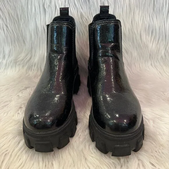 Sam Edelman Circus Darielle Ankle Boots Leather Chunky Lug Sole Platform Black