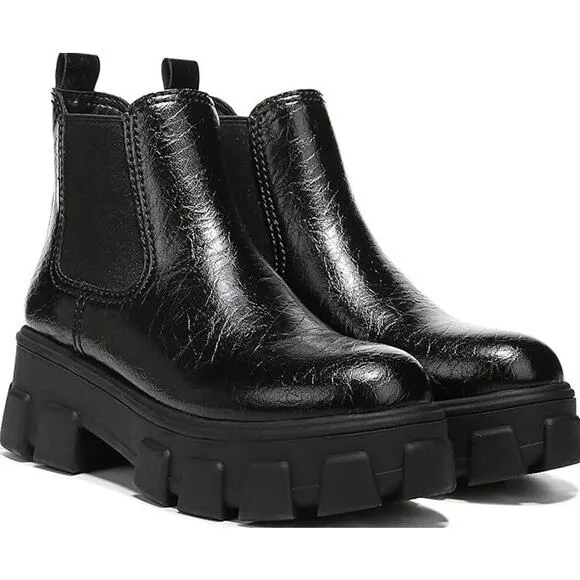 Sam Edelman Circus Darielle Ankle Boots Leather Chunky Lug Sole Platform Black
