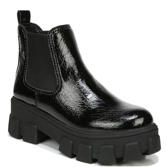 Sam Edelman Circus Darielle Ankle Boots Leather Chunky Lug Sole Platform Black