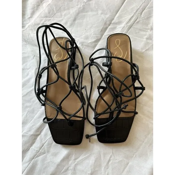 Sam Edelman Daffy Sandals Black Strappy Flats