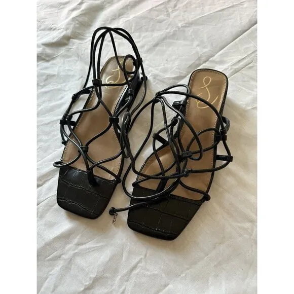 Sam Edelman Daffy Sandals Black Strappy Flats