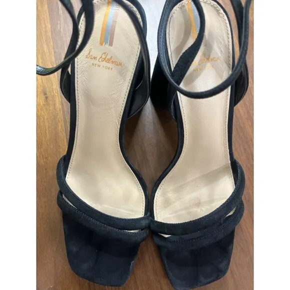 Sam Edelman Kia Sandals in Black Suede 8 With Box Womens High Heels
