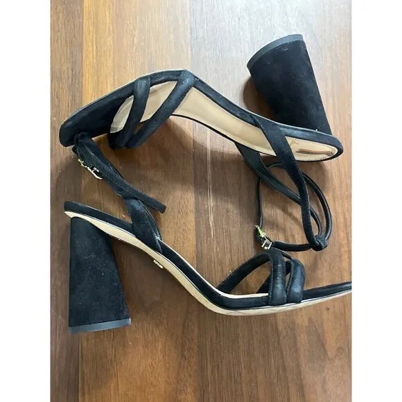 Sam Edelman Kia Sandals in Black Suede 8 With Box Womens High Heels