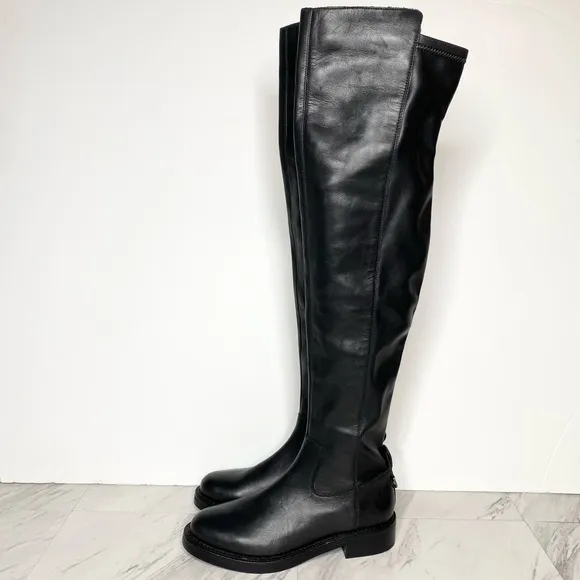 Sam Edelman Narisa Black Leather Over The Knee Boot 7M