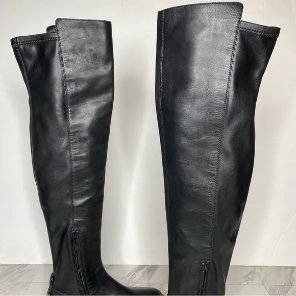 Sam Edelman Narisa Black Leather Over The Knee Boot 7M