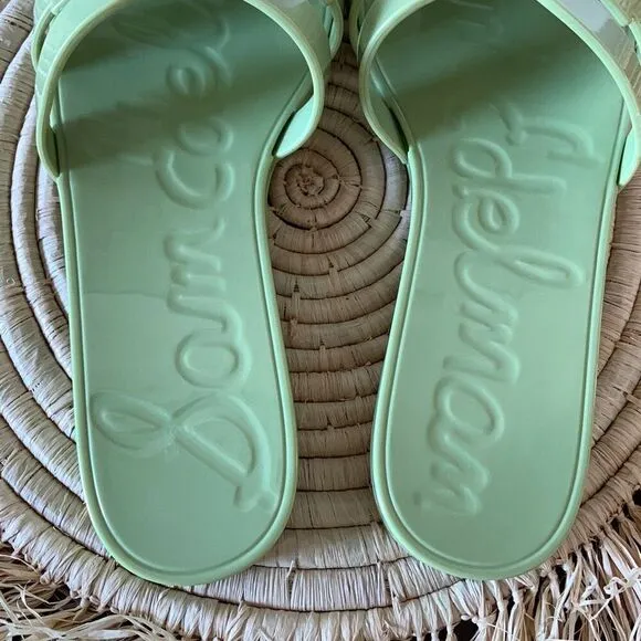 SAM EDELMAN Summer Pear Bay Green Jelly Slide Sandals Size 10