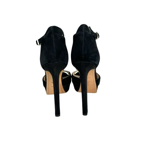 Sam Edelman Wallace Black Suede Leather Ankle Strap Platform Sandals Women’s