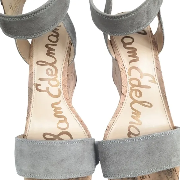 Sam Edelman Willow Elm Open Toe Cork Wedge Sandals Taupe/Putty Size 6 Women's