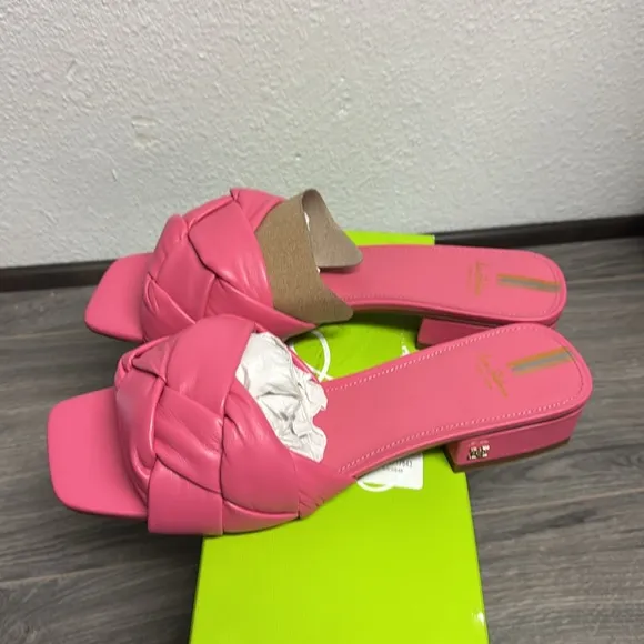 Sam Edelman Women Dawson Puffed Slide Sandals, Carmine Rose Leather