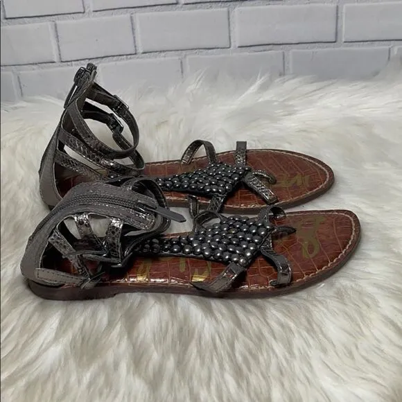 Sam Edelman Ginger Back Zip Beaded Sandals…