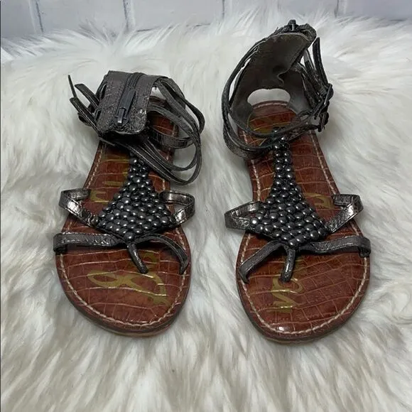Sam Edelman Ginger Back Zip Beaded Sandals…