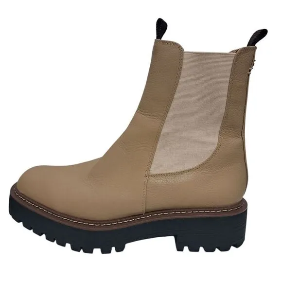 Sam Edelman Laguna Lug Sole Chunky Leather Combat Boots Size 9 Sesame