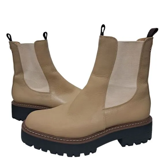 Sam Edelman Laguna Lug Sole Chunky Leather Combat Boots Size 9 Sesame