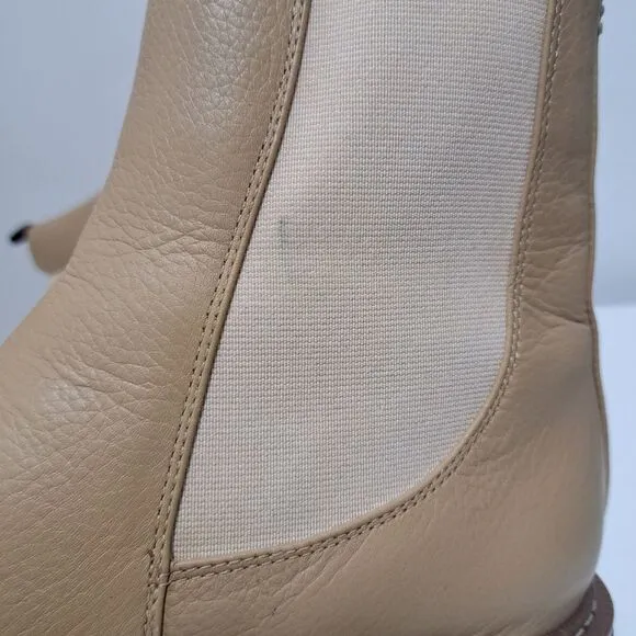 Sam Edelman Laguna Lug Sole Chunky Leather Combat Boots Size 9 Sesame