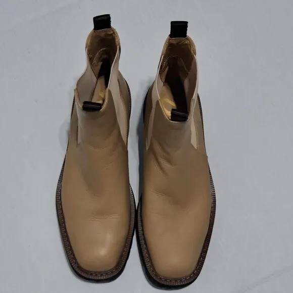 Sam Edelman Laguna Lug Sole Chunky Leather Combat Boots Size 9 Sesame