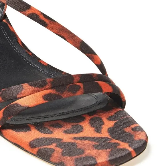 Sandro Leopard-print Cotton-blend Sateen Sandals