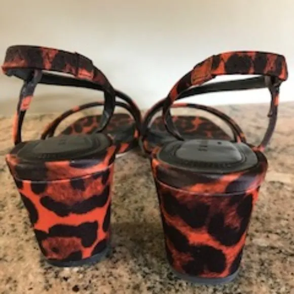 Sandro Leopard-print Cotton-blend Sateen Sandals