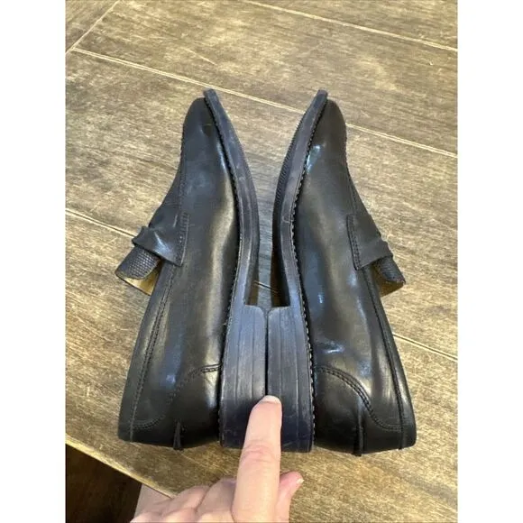 SANDRO MOSCOLONI MAESTRO‎ BLACK PENNY LOAFER Black Size 8 Made In Brazil
