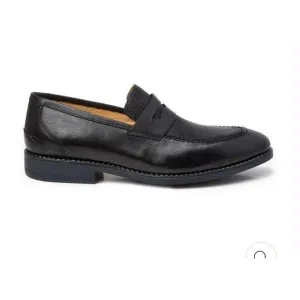 SANDRO MOSCOLONI MAESTRO‎ BLACK PENNY LOAFER Black Size 8 Made In Brazil