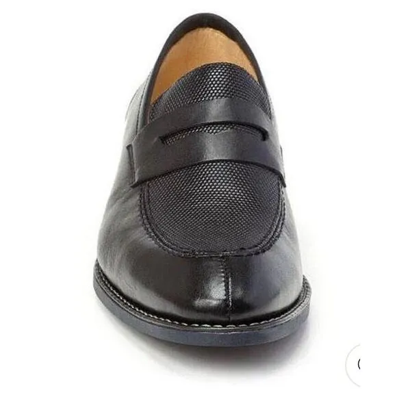 SANDRO MOSCOLONI MAESTRO‎ BLACK PENNY LOAFER Black Size 8 Made In Brazil