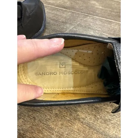 SANDRO MOSCOLONI MAESTRO‎ BLACK PENNY LOAFER Black Size 8 Made In Brazil