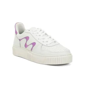 SANDRO MOSCOLONI White/purple Made In Brazil Leather Rio Sneakers