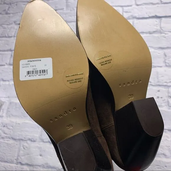 Sandro Raph Almond-toe Suede Ankle Boots