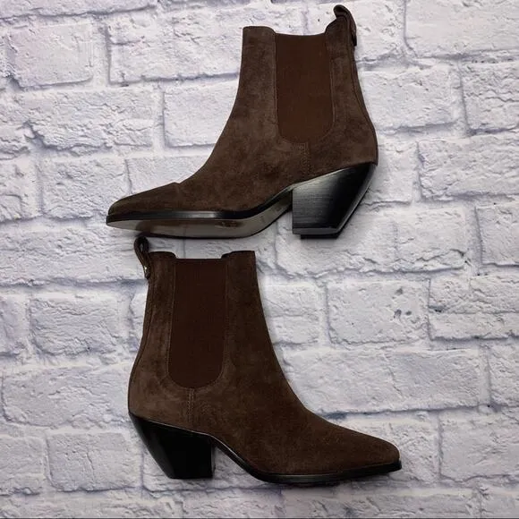 Sandro Raph Almond-toe Suede Ankle Boots