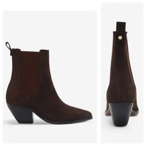 Sandro Raph Almond-toe Suede Ankle Boots