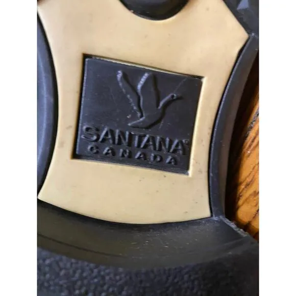 Santana Canada Black Leather Boots Rugged Waterproof Lug Sole Sleek Edgy Grunge