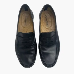 Santoni Black Penny Leather‎ Loafers
