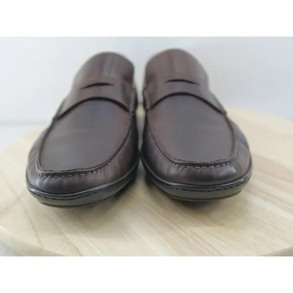 Santoni Driving Penny Loafers Mens Size 11.5 Brown Leather Made In ITALY