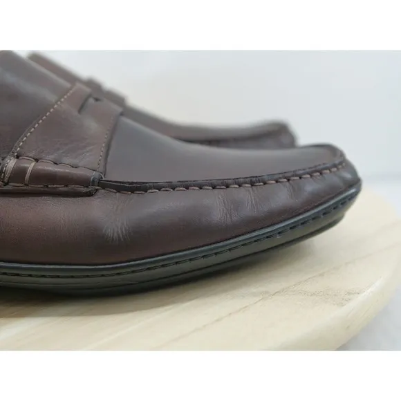 Santoni Driving Penny Loafers Mens Size 11.5 Brown Leather Made In ITALY