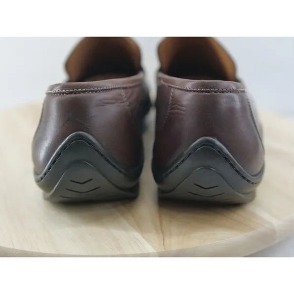 Santoni Driving Penny Loafers Mens Size 11.5 Brown Leather Made In ITALY