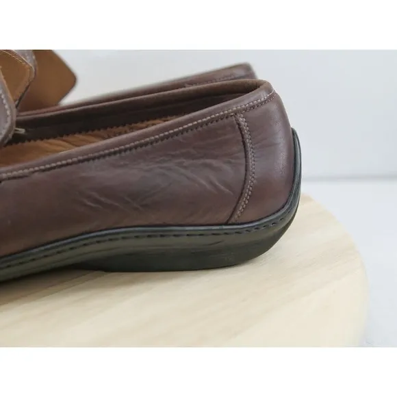 Santoni Driving Penny Loafers Mens Size 11.5 Brown Leather Made In ITALY